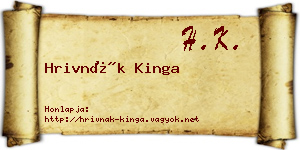 Hrivnák Kinga névjegykártya